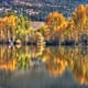 a body of water reflection of fall trees